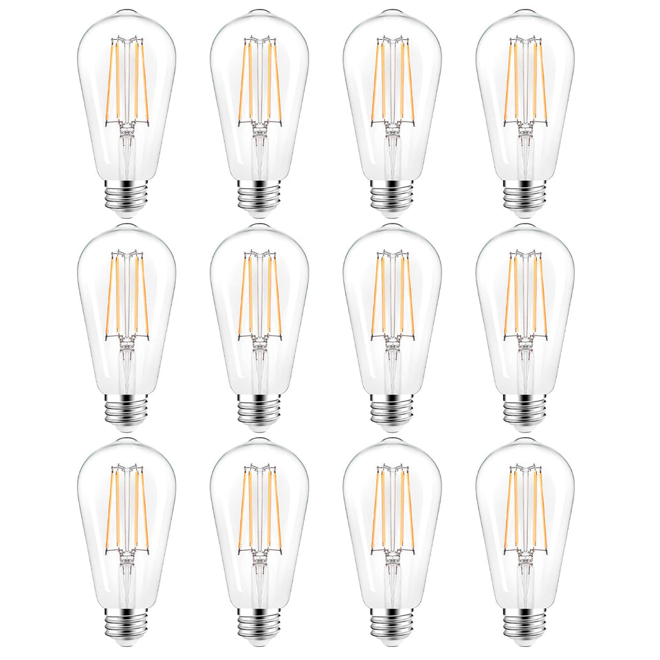 PARTPHONER LED vintage Edison bulb with E26 base for classic lighting ambiance.