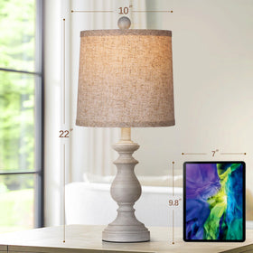 PARTPHONER linen-shade bedside lamps provide soft, even illumination