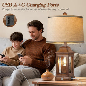 Partphoner linen shade detailed texture adds vintage charm.