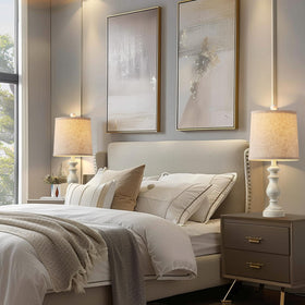 PARTPHONER living room and bedroom setup with matching lamps for balanced ambience.