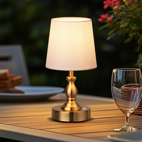 PARTPHONER Mini cordless table lamp battery-powered for long reading sessions.