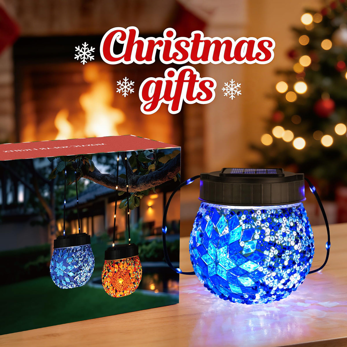 PARTPHONER glass globe solar lights add decorative glow to patios and decks.