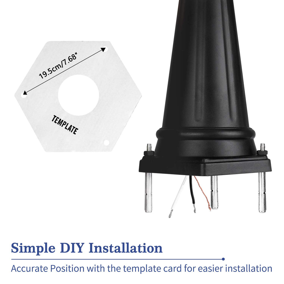 PARTPHONER tall 7.1 ft post lights up outdoor spaces.