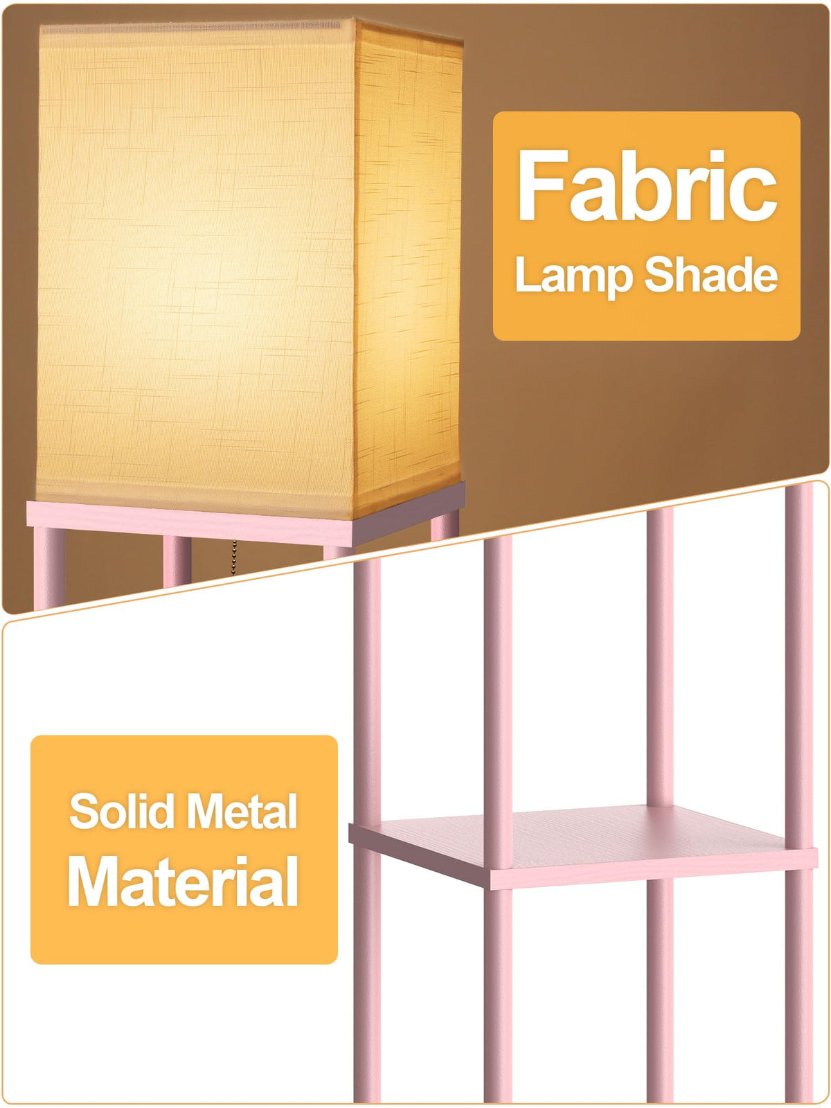 PARTPHONER pink lamp features wood and metal frame for durability