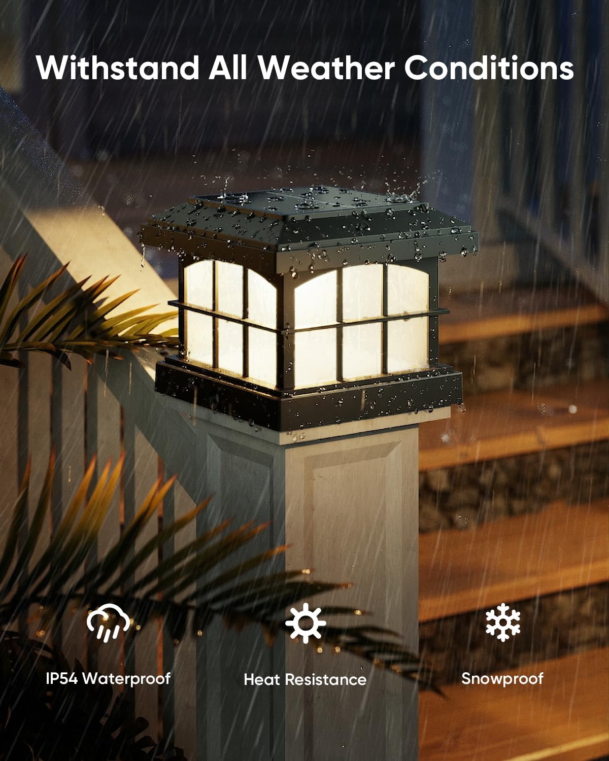 PARTPHONER RGBCW IP54 waterproof design withstands rain and snow