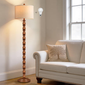 Partphoner rustic floor lamp with knobby resin base enhances living room corners with warm light