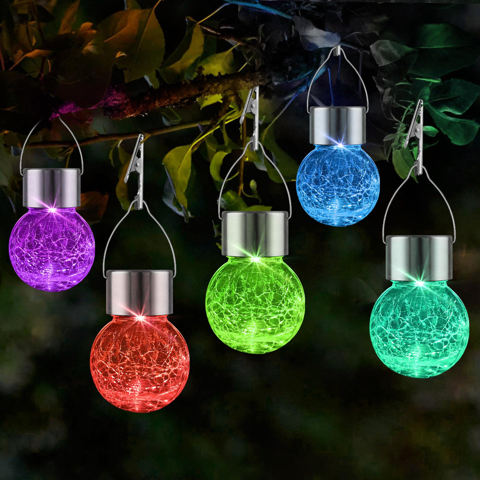 PARTPHONER globe solar lights 8-pack glow for outdoor garden decor