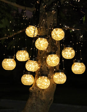 PARTPHONER solar lights 12-pack outdoor decor with bright warm glow