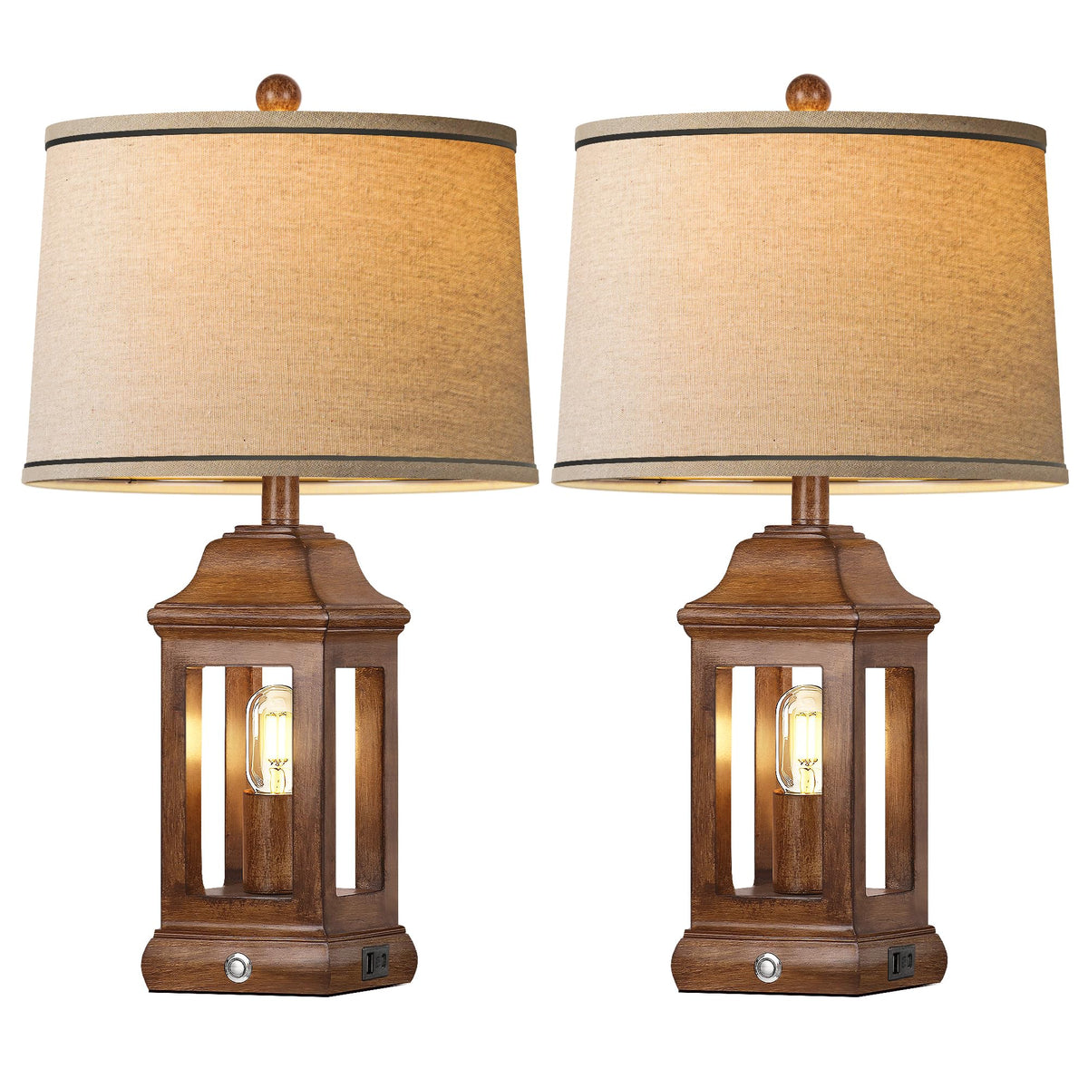 Partphoner table lamp with night light and touch dimmer for reading.