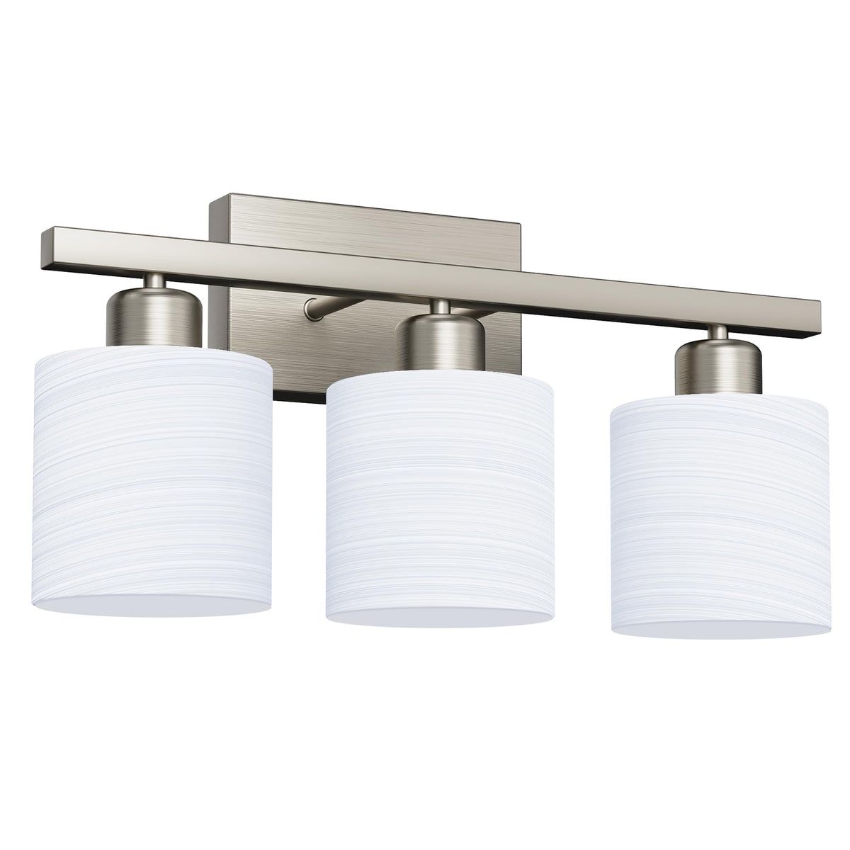 PARTPHONER textured opal glass shades create soft, even illumination above the sink.