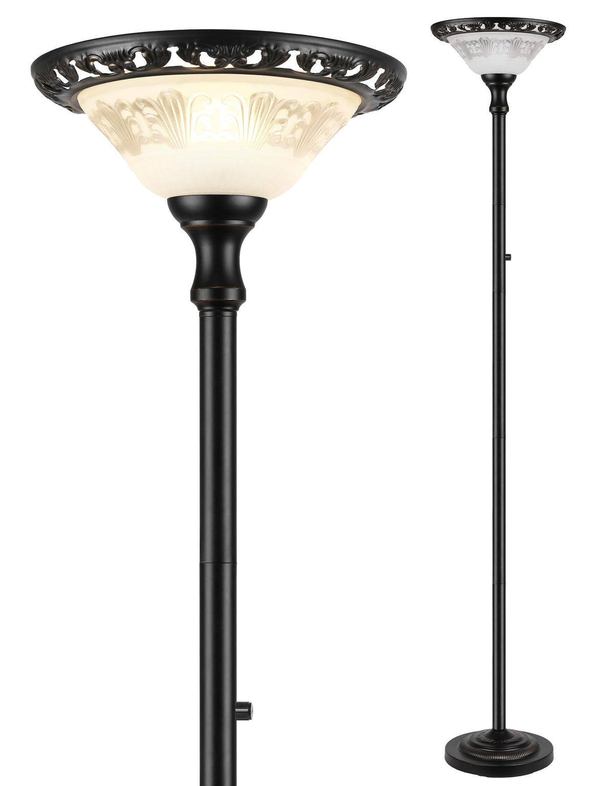 PARTPHONER torchiere lamp stands 71 inches tall for corner ambience in a living room