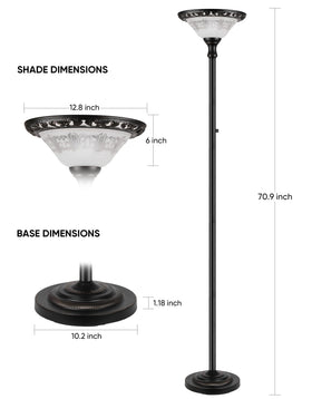PARTPHONER torchiere lamp metal pole highlights durability and classic style