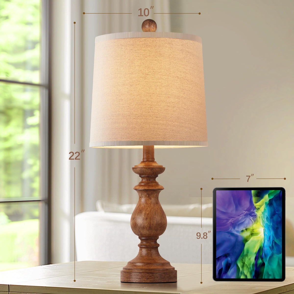 PARTPHONER traditional table lamp set 2 antique finish adds vintage flair.