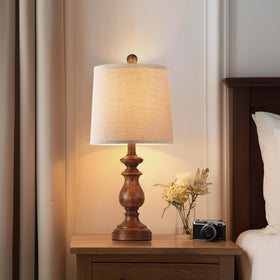 PARTPHONER traditional table lamp set 2 living room setup creates warm glow.