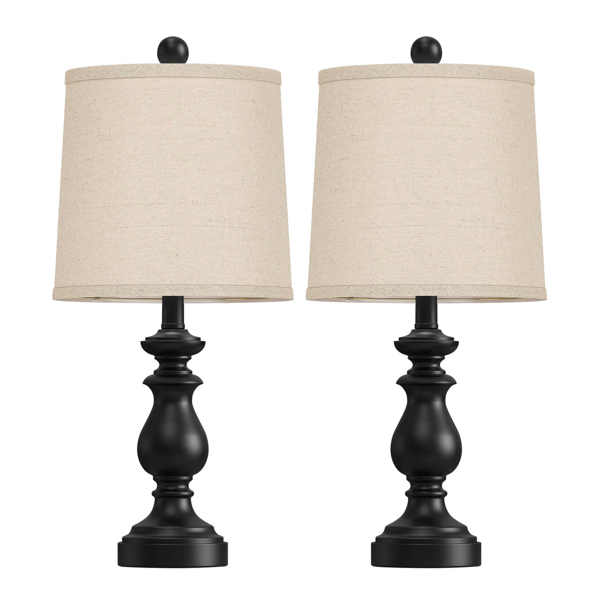 PARTPHONER Traditional Table Lamp Set 2 side view highlights durable antique finish