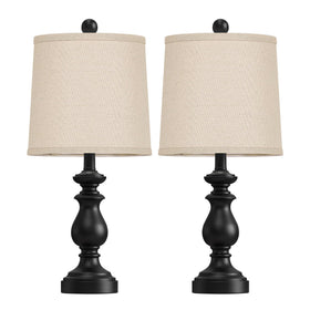 PARTPHONER Traditional Table Lamp Set 2 side view highlights durable antique finish