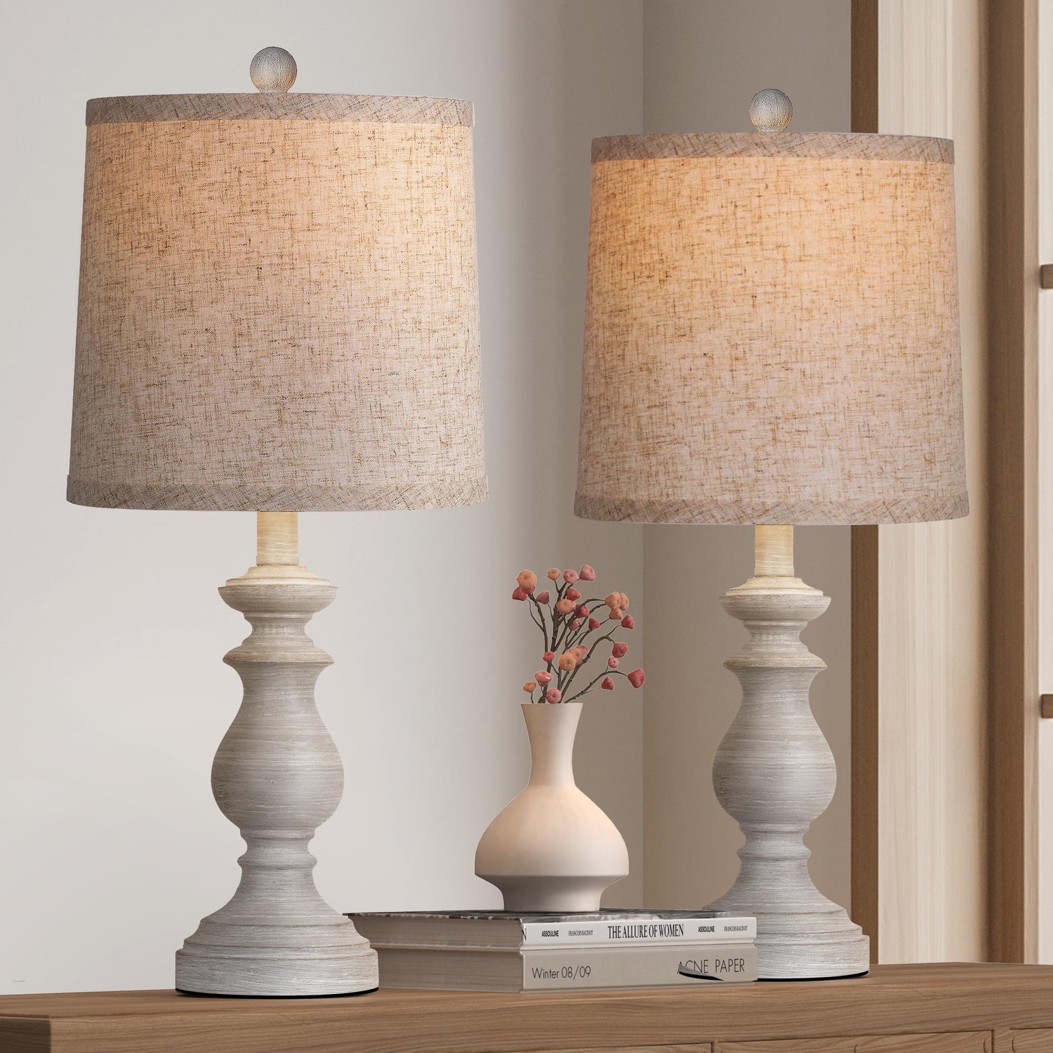 PARTPHONER traditional table lamp pair for cozy living spaces
