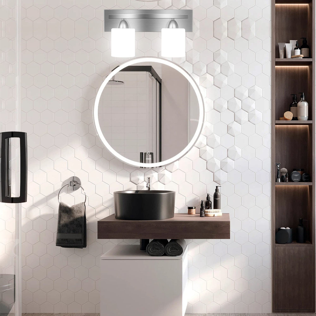 PARTPHONER E26-base fixture ready for standard bulbs up to 60W.