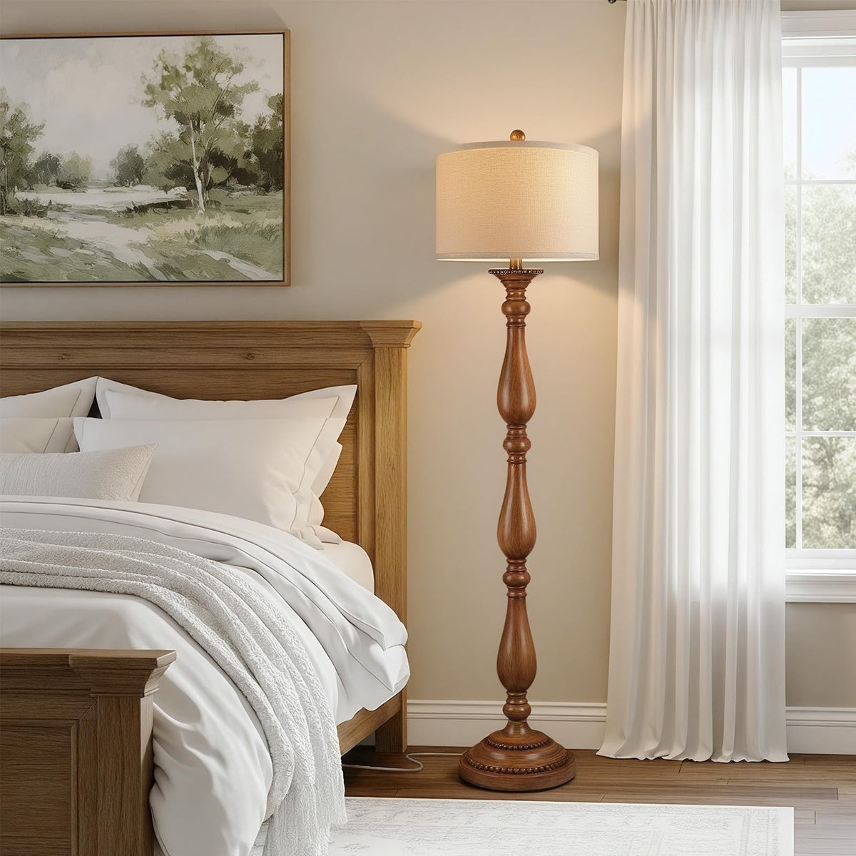 PARTPHONER Vintage Floor Lamp cozy bedroom light for relaxing evenings