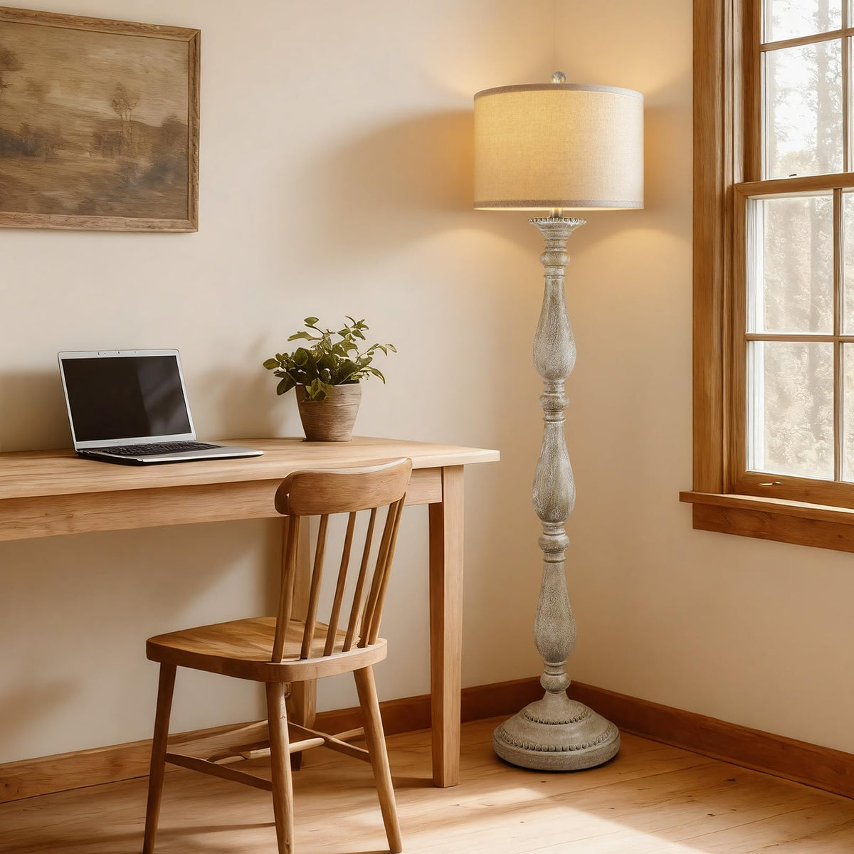 PARTPHONER vintage floor lamp dining corner ready to glow in dining spaces.