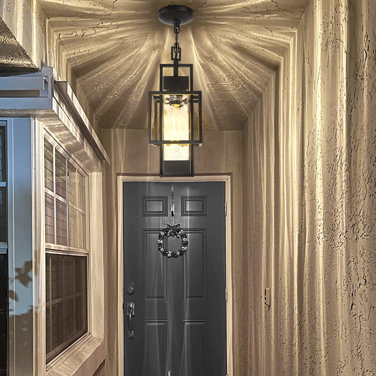 PARTPHONER water-seeded-glass diffusion creating soft, even outdoor illumination.
