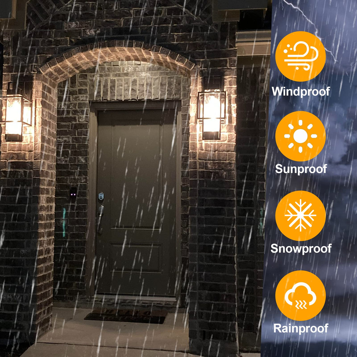 PARTPHONER weather-resistant exterior light built to withstand rain and cold.