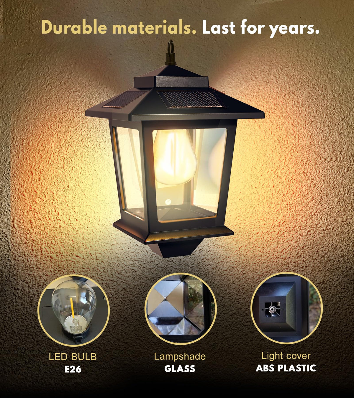 PASAMIC IP44 waterproof lantern for all-season outdoor use