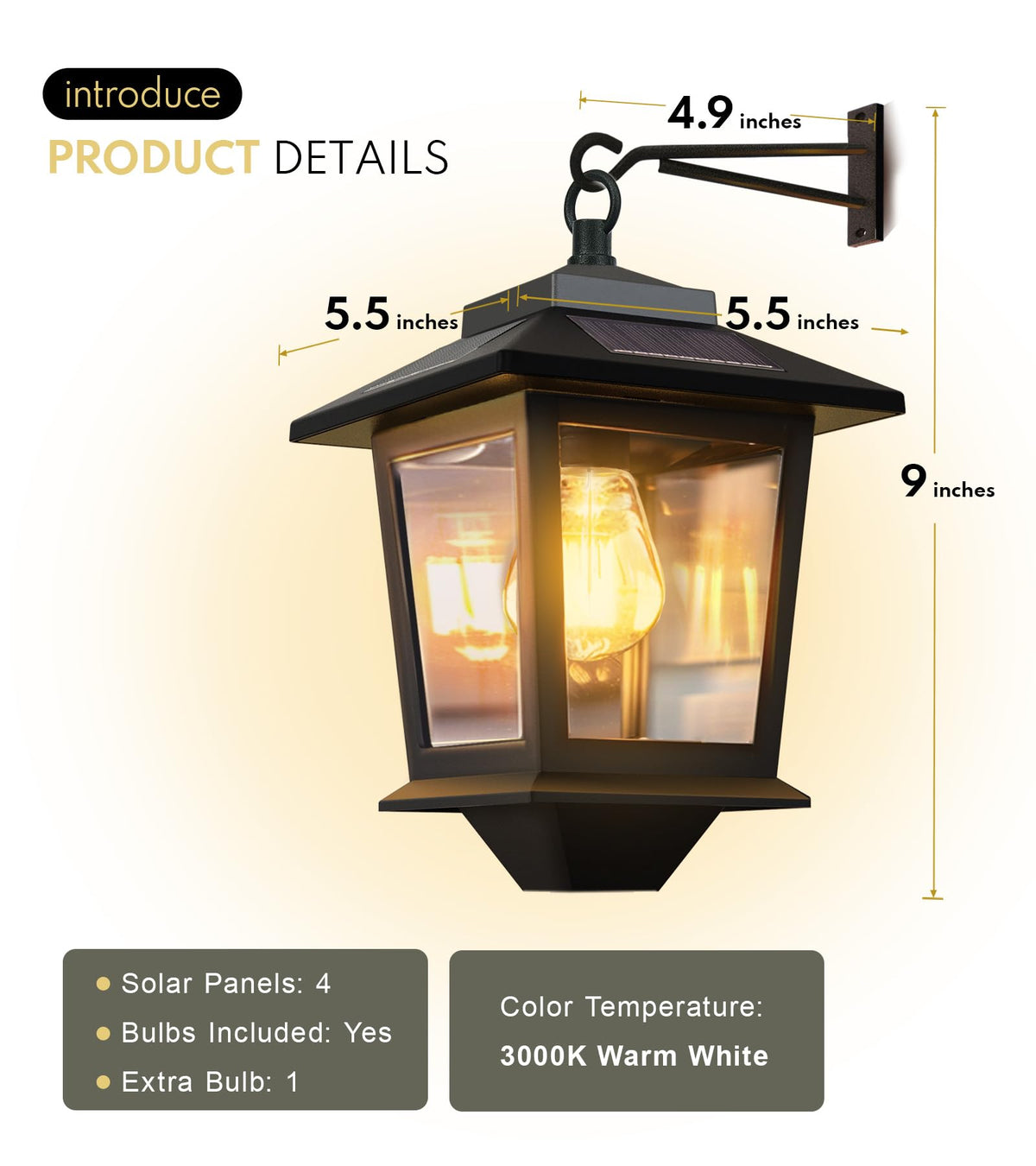 PASAMIC multi-scene hanging lantern suitable for walls, trees, patios