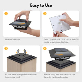 PASAMIC post cap light offers three base sizes for flexible post mounting