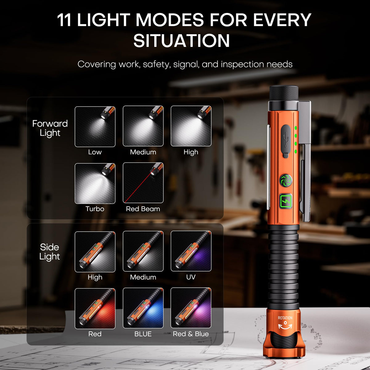 PASIION EDC flashlight 100m range for distant visibility