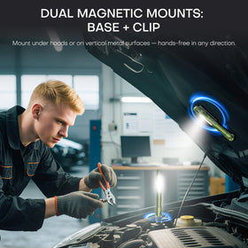 PASIION EDC flashlight dual magnets enable hands-free positioning in tight spots