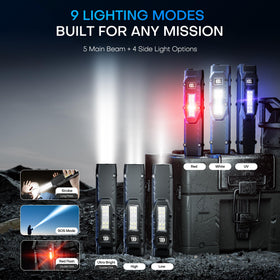 PASIION EDC flashlight dual-switch design for quick main and side light access.