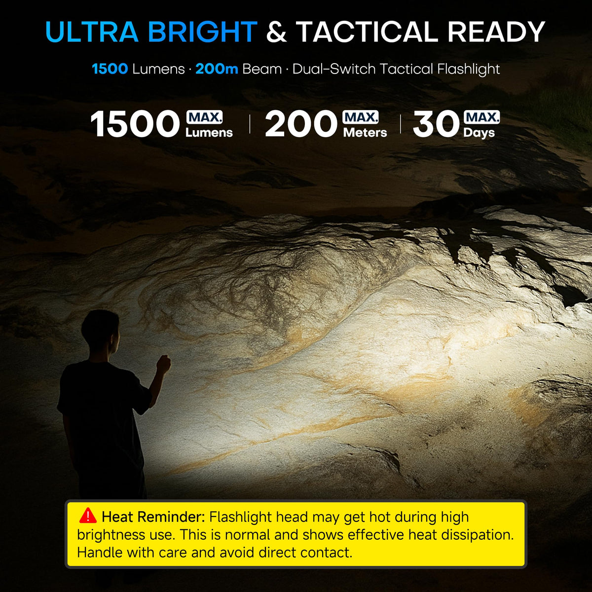 PASIION EDC flashlight side light in red for night visibility.