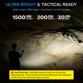 PASIION EDC flashlight side light in red for night visibility.