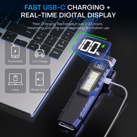 PASIION EDC flashlight side light in white for work tasks.