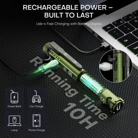 PASIION EDC flashlight USB-C recharge with battery indicator for power awareness