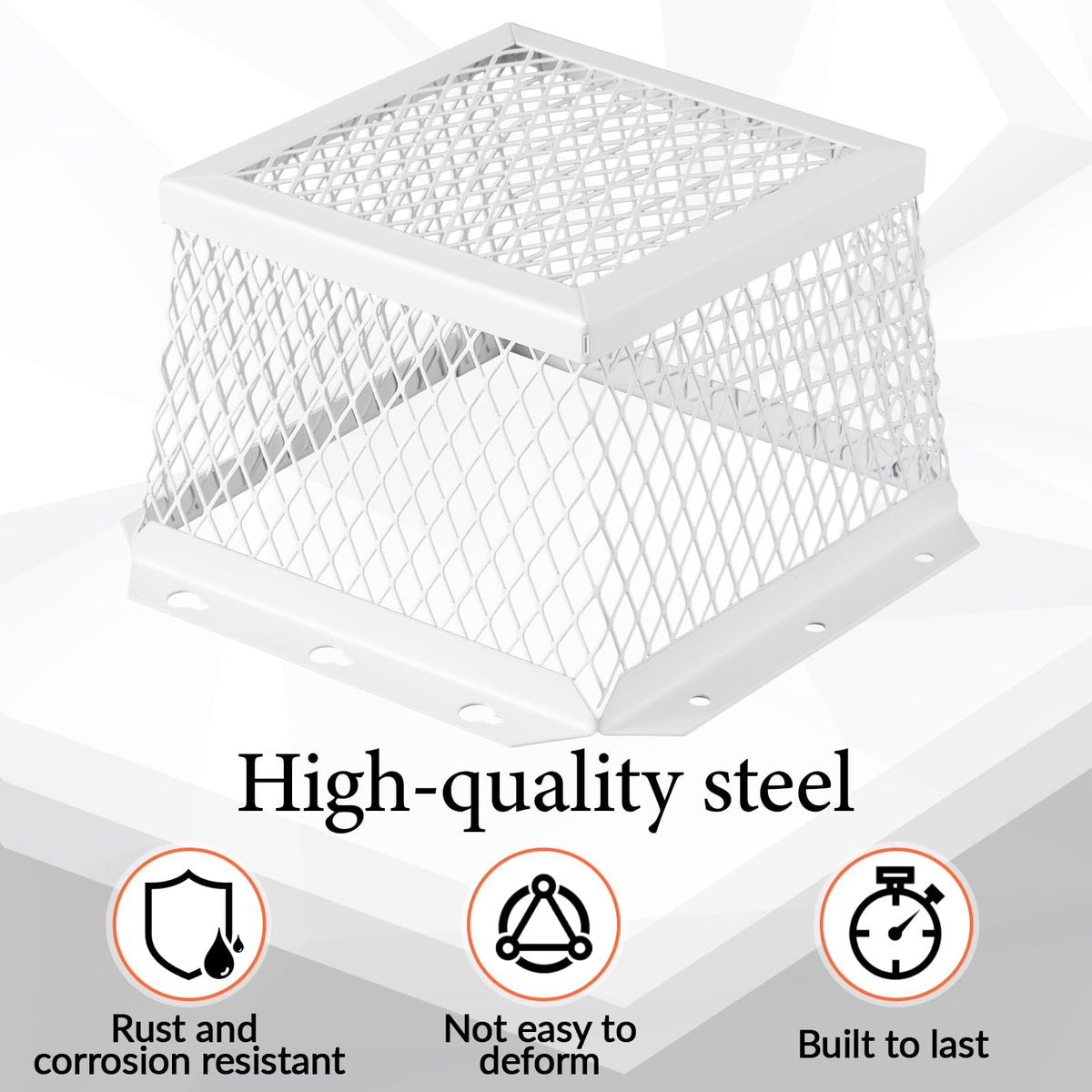 Pasimy universal vent guard withstands outdoor weather while staying rust-free.