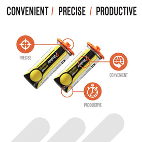 Paslode fuel cell in loading action highlighting easy-load performance.