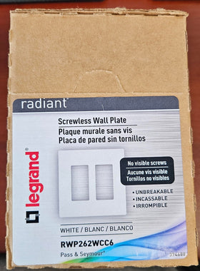 Radiant wall plate finish options for Pass & Seymour include multiple colors
