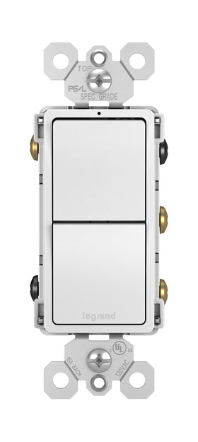 Pass & Seymour Radiant 2-in-1 decorator switch front view for versatile control.