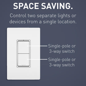 Pass & Seymour Radiant 2-in-1 decorator switch side view shows durable body.