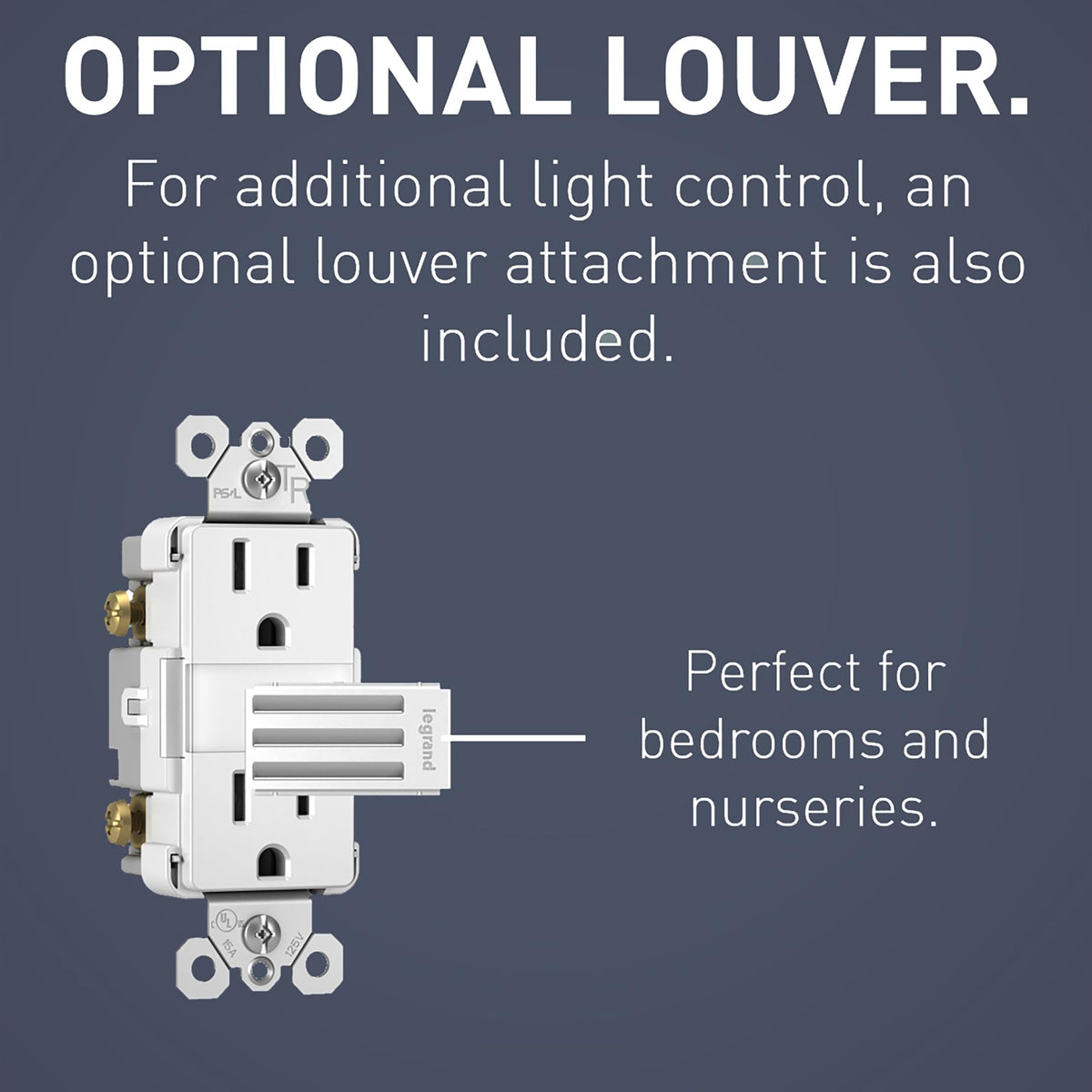 Pass & Seymour Radiant hidden sensor night light auto-adjusts to ambient light.