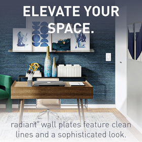 Durable polycarbonate Pass & Seymour Radiant wall plate for daily use