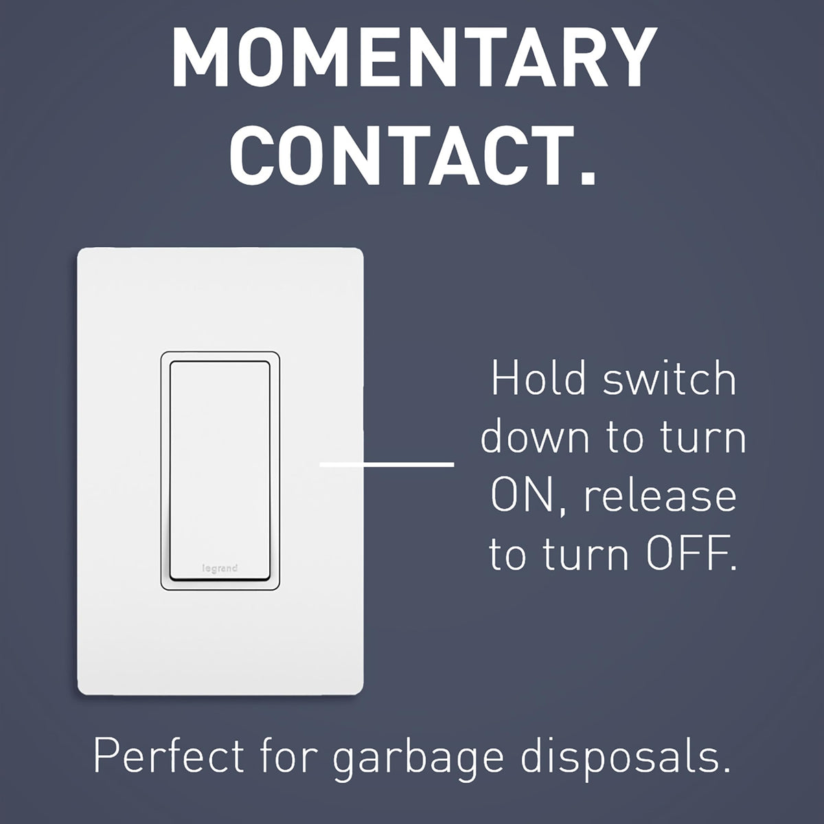 Pass and Seymour Radiant wall switch front view for easy manual control