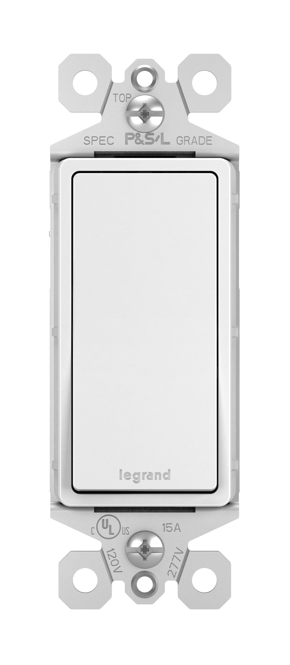 Pass and Seymour Radiant white 15A garbage disposal switch — clean kitchen control