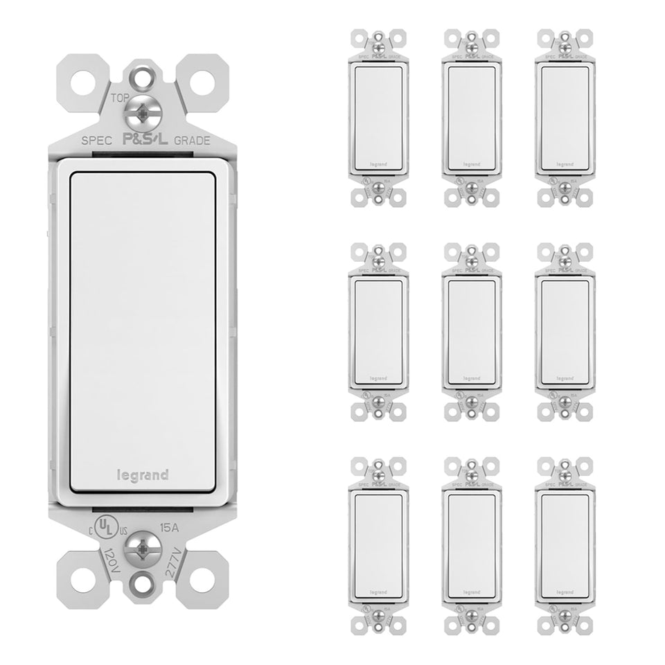 Pass & Seymour radiant TM870WCP6 switch front view for clean single-pole control.