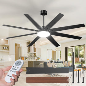 Passky 72-inch ceiling fan with light providing broad cooling for large living areas