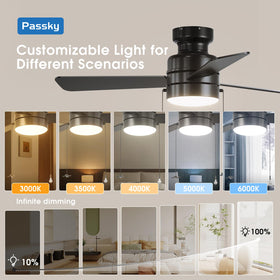 Passky dimmable light with 5 CCT options for mood setting.