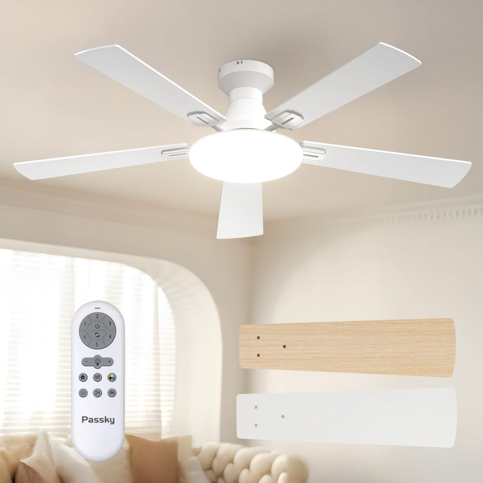 Passky 52-inch ceiling fan with lights in action, improving airflow and ambiance.