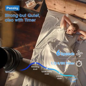 Passky whisper-quiet motor keeps bedrooms serene and restful.